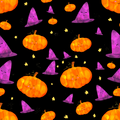 Halloween Pumpkin & Witch pattern — Instant download