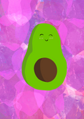 Happy Avocado Art Print — Instant Download