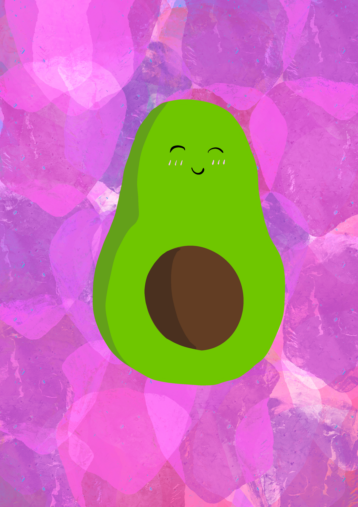 Happy Avocado Art Print — Instant Download