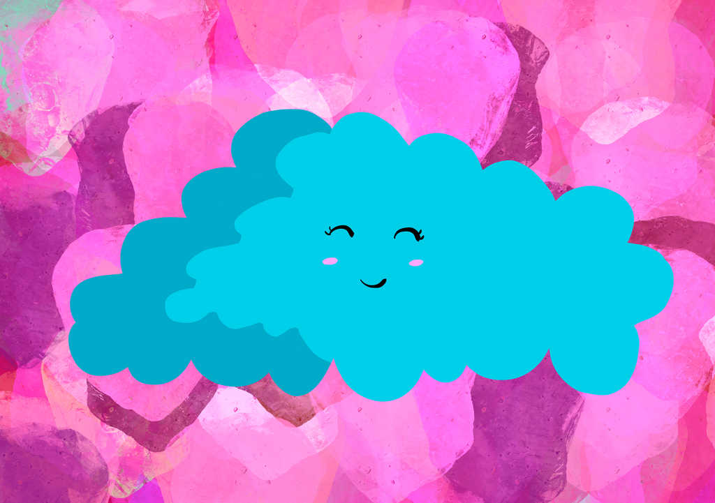 Happy Cloud Art Print — Instant Download