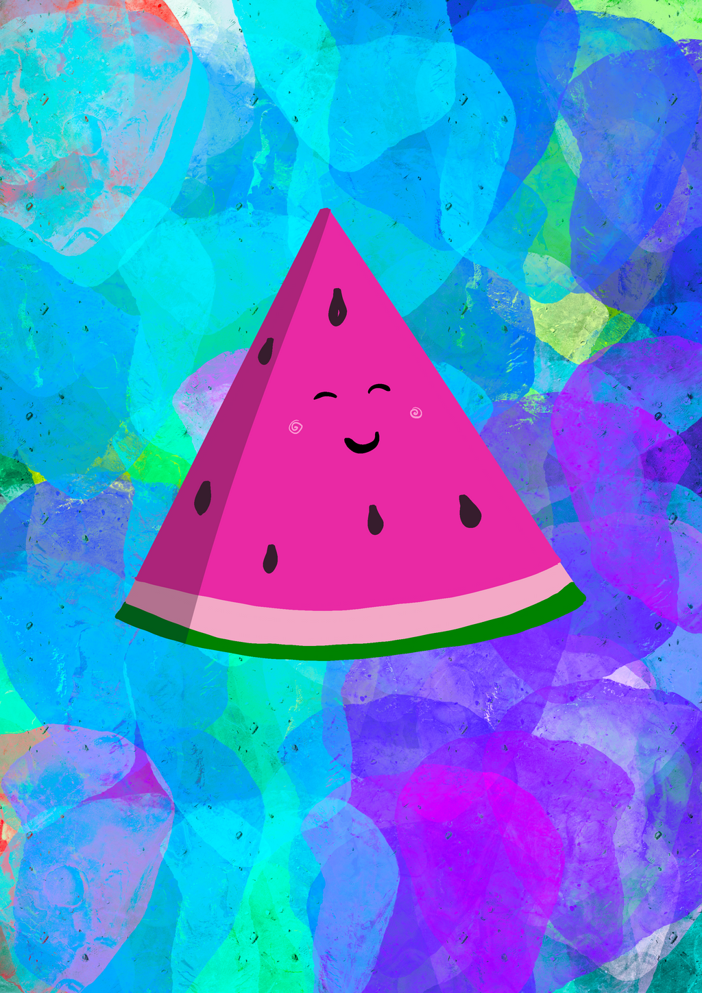Happy Watermelon Art Print — Instant Download
