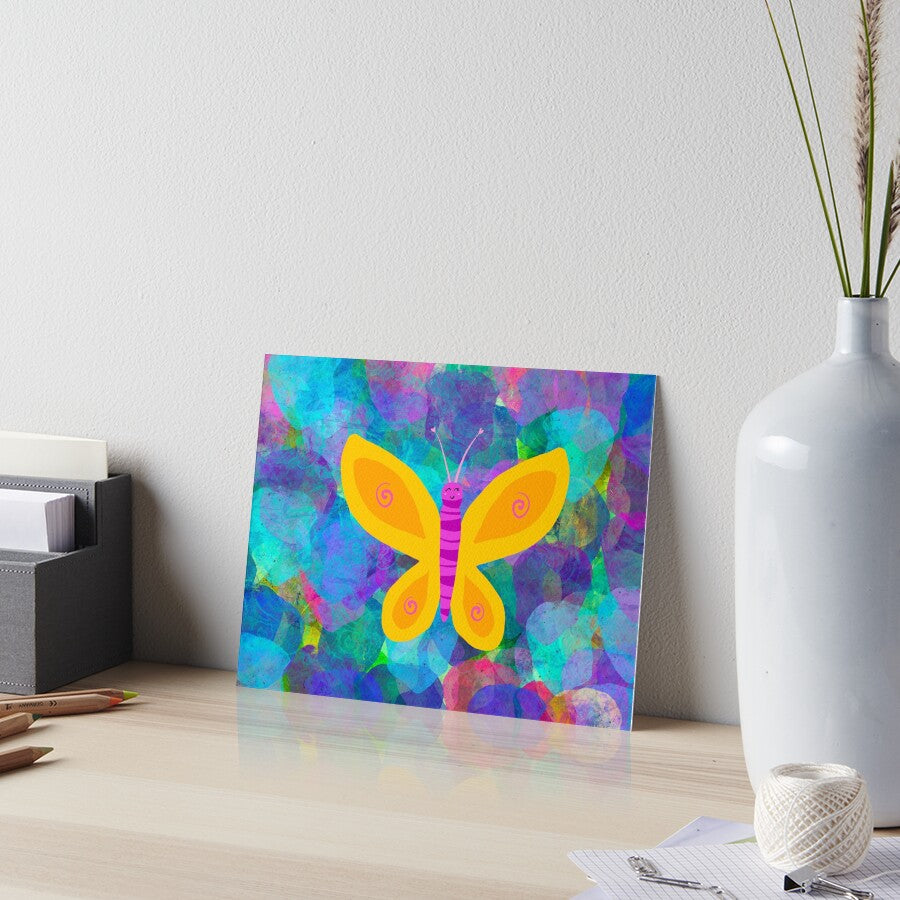 Happy Butterfly Art Print — Instant Download