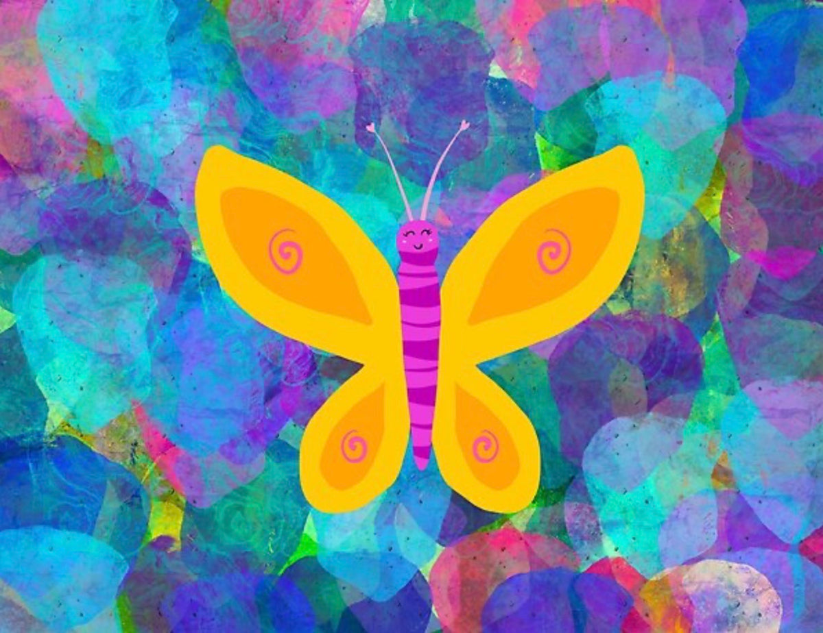 Happy Butterfly Art Print — Instant Download