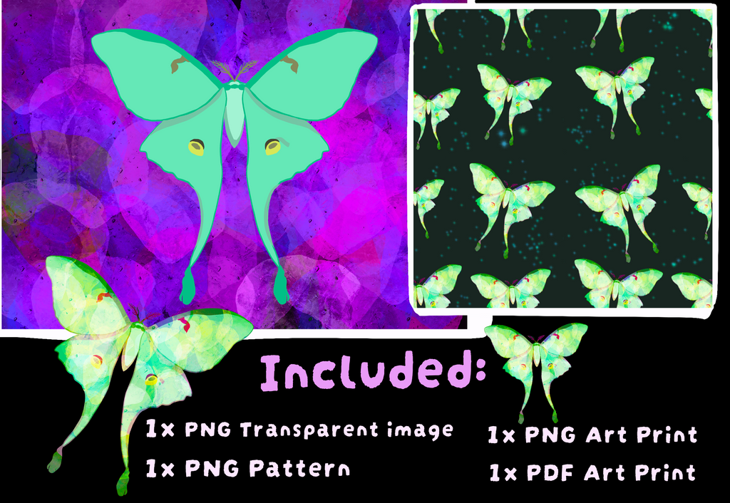 Lunar Moth Pack — Instant Download