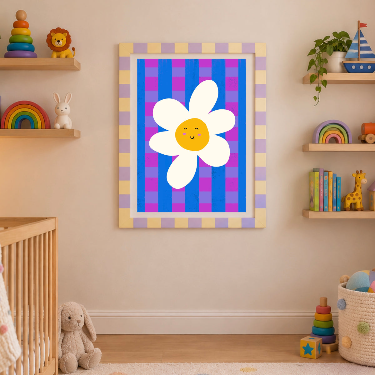 Happy Daisy Children’s Art Print — Instant Download
