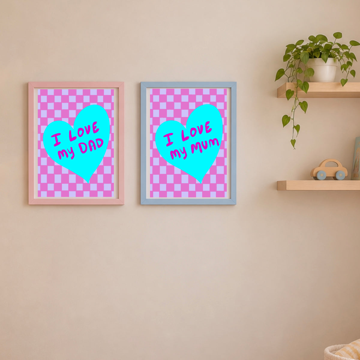 I Love my Mum/Dad Children’s Art Print — Instant Download