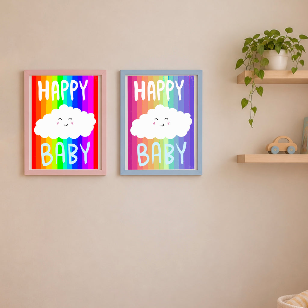 Happy Baby Children’s Art Print — Instant Download