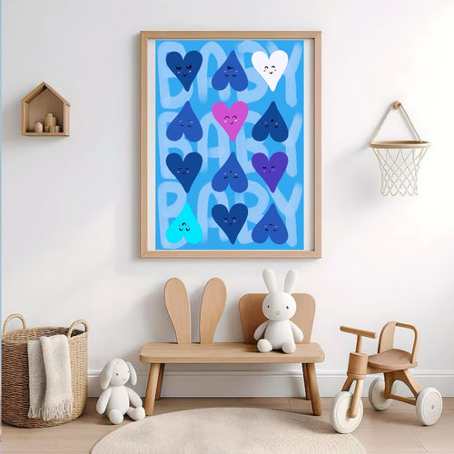 Baby Hearts Children’s Art Print — Instant Download